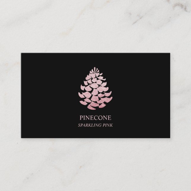 Pinecone Sparkling Pink Business Card (Front)