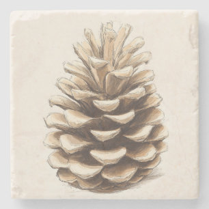 Pinecone Stone Coaster
