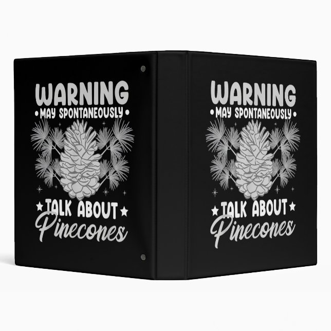 Pinecone Tree Funny Plant Mountain Forest 3 Ring Binder (Background)