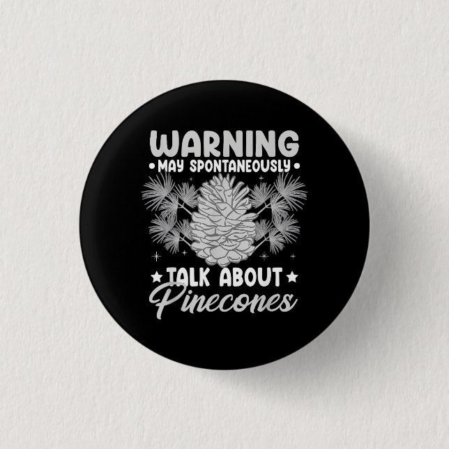 Pinecone Tree Funny Plant Mountain Forest Button (Front)