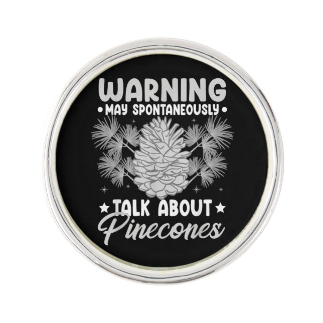 Pinecone Tree Funny Plant Mountain Forest Lapel Pin (Front)
