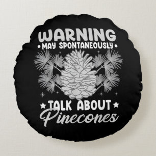 Pinecone Tree Funny Plant Mountain Forest Round Pillow