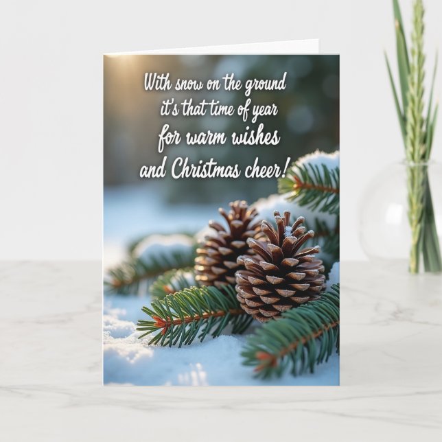 Pinecone Winter Glow Card (Front)