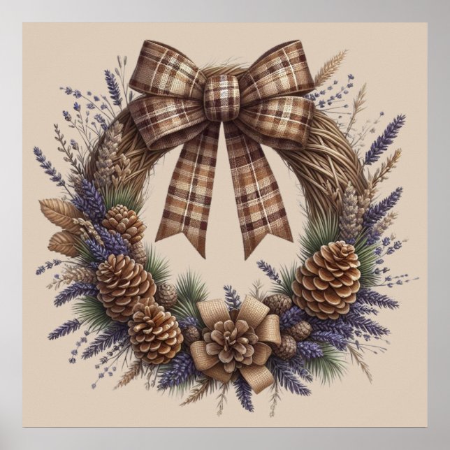 Pinecone Wreath Poster (Front)