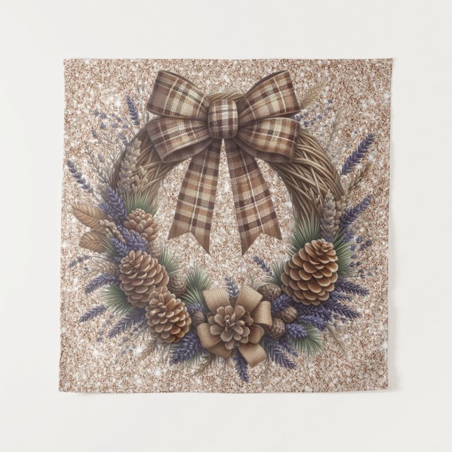 Pinecone Wreath Tapestry (Front)