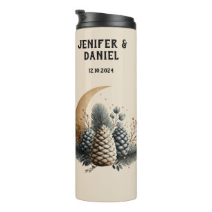 Pinecones and Crescent Moon Winter Love Thermal Tumbler