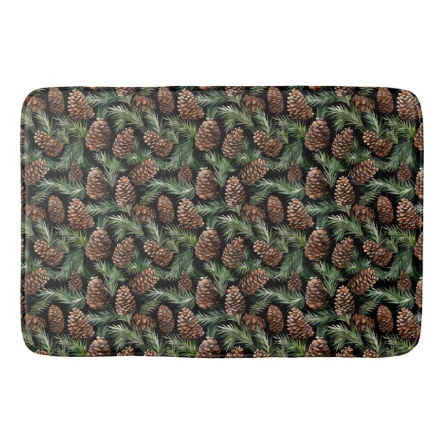 Pinecones Bath Mat (Front)