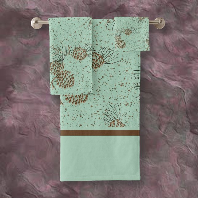 Pinecones Cabin Bath Towel Set (Creator Uploaded)