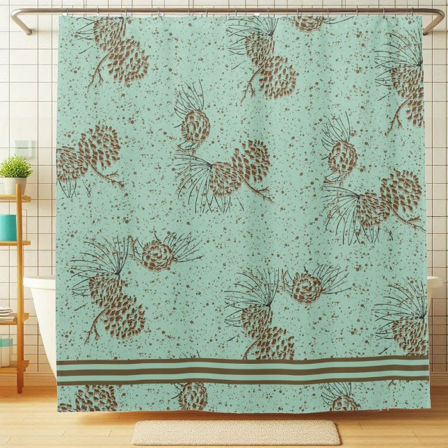 Pinecones Cabin Shower Curtain (Creator Uploaded)