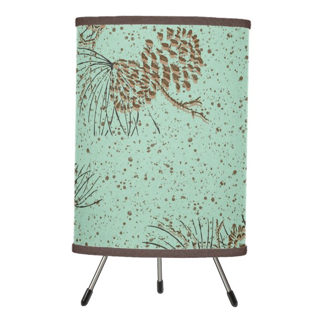 Pinecones Cabin Tripod Lamp (Front)
