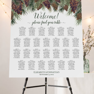 Pinecones & Pine Branches 26 Table Seating Chart Foam Board