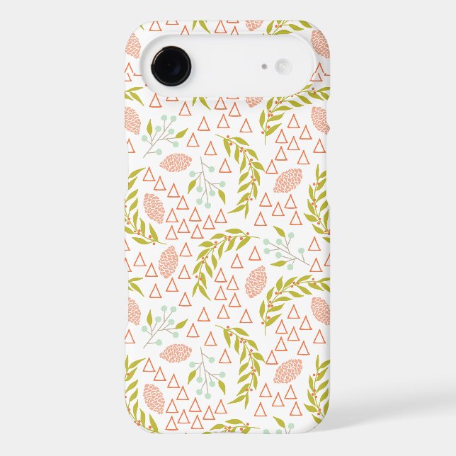 Pinecones & Triangle Design Iphone Case (Back)