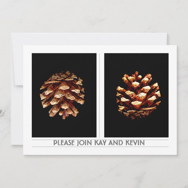 Pinecones wedding invite (Front)