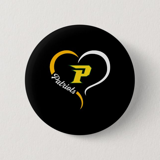 Pinecrest Patriots Logo Half Heart Slogan Hs  Button (Front)