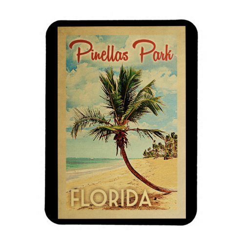 Pinellas Park Palm Tree Vintage Travel Magnet