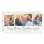 Pineneedle Merry Christmas Modern 3 Photo Collage Holiday Card Pineneedle Merry Christmas Modern 3 Photo Collage Holiday Card