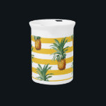 pinepples yellow stripes drink pitcher<br><div class="desc">pattern</div>