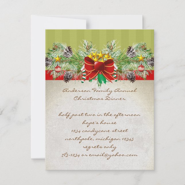 Pinery Christmas Dinner Invitation Party Invites (Front)