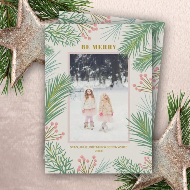 Pines Berries Christmas Photo Holiday Card (Creator Uploaded)