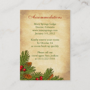 Pines Boughs Holiday Winter Wedding Insert Cards