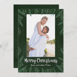 Pines Branches Christmas Photo Holiday Card