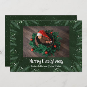 Pines Christmas Holiday Photo Birth Announcements