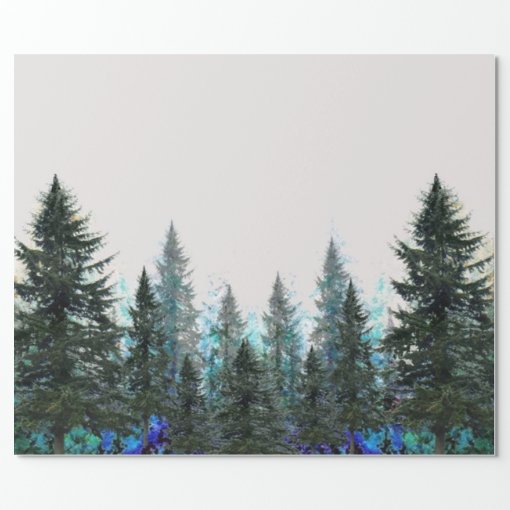 PINES FOREST MOUNTAIN LANDSCAPE WRAPPING PAPER | Zazzle