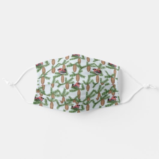 Pines & Grosbeaks Adult Cloth Face Mask (Front, Unfolded)