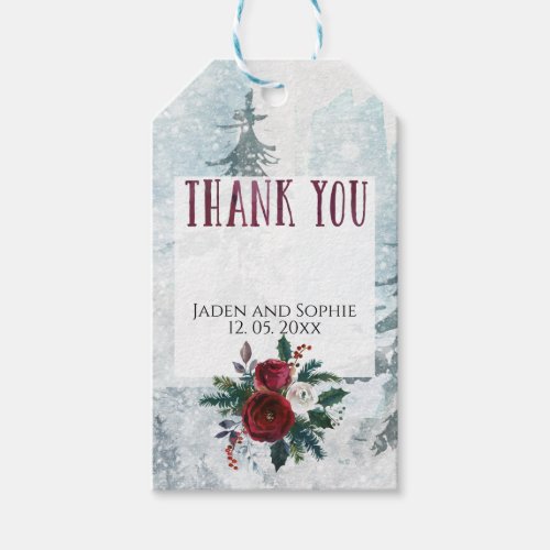  Pines  Mountain Watercolor Roses Gift Tags