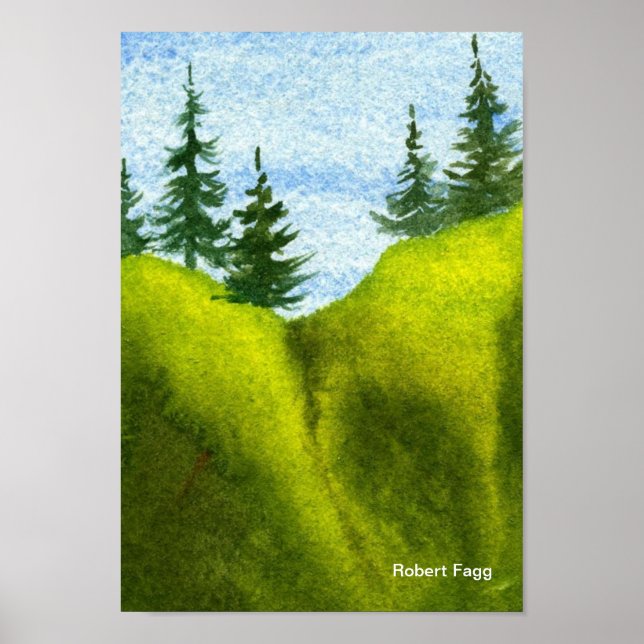 Pines on a Hill #2 Art Print (Front)