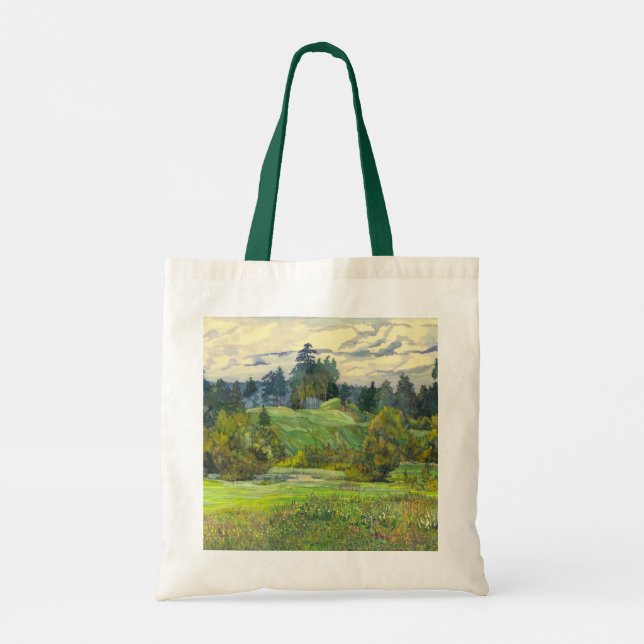 Pines painting  watercolor tote bag (Back)