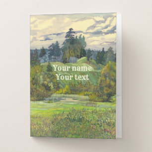 Pines watercolor pocket folder