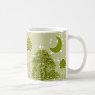 Pines with Moon-Customize Change BackGround Color Coffee Mug