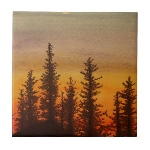 Pinetree Sunset Ceramic Tile
