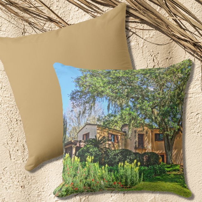 Pinewood Estate Mansion Bok Tower Gardens Florida Throw Pillow (Creator Uploaded)