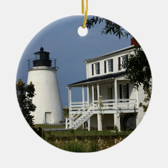 Piney Point Lighthouse Ceramic Ornament (Front)