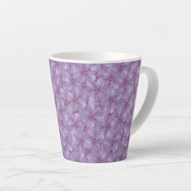 Pineywoods Geranium Seamless Pattern Latte Mug (Right Angle)