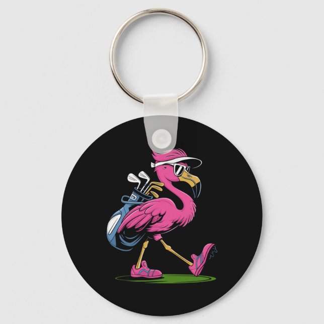 Ping Flamingo Golf Sungles Woman Ladies Men Golf L Keychain (Front)