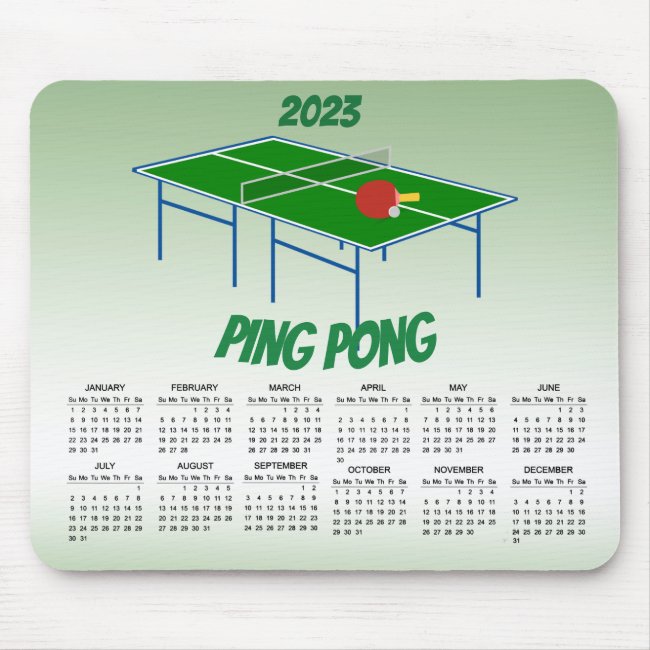 Ping Pong 2023 Calendar Mousepad