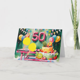 Ping pong 50th Birthday Card