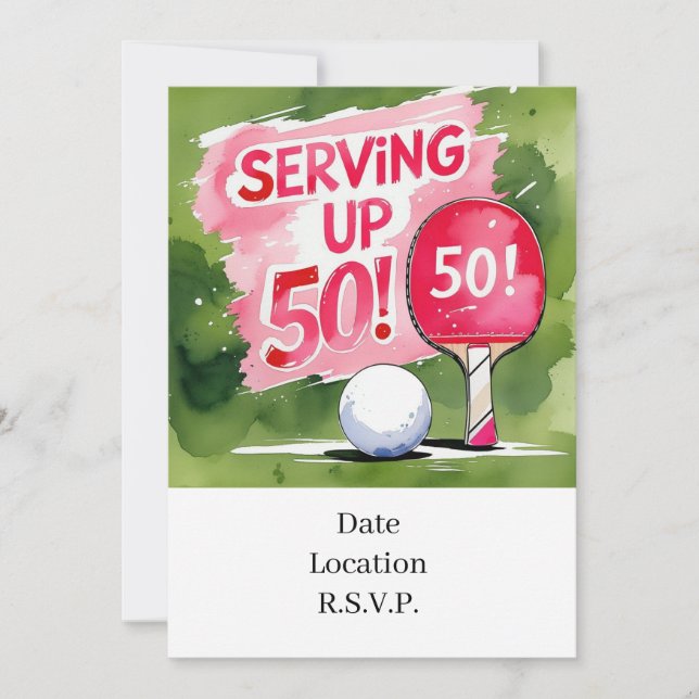 Ping Pong 50th Birthday,  Invitation (Front)