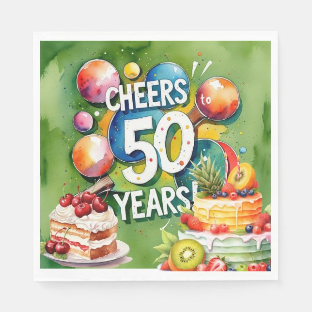 Ping Pong 50th Birthday, Napkins (Front)