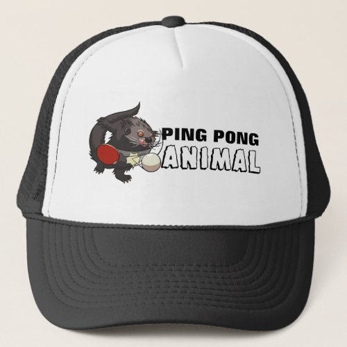 Ping Pong Animal Binturong Table Tennis Cartoon Trucker Hat