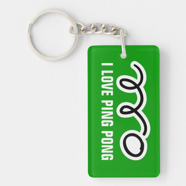 Ping pong ball keychain with personalized name (Front)