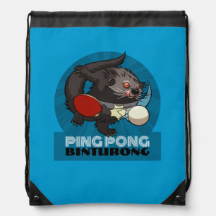 Ping Pong Binturong Table Tennis Player Bearcat Drawstring Bag