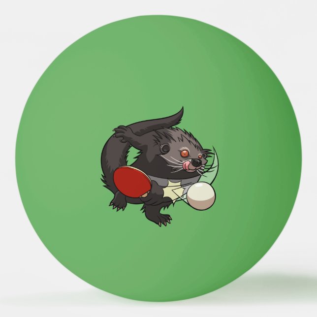 Ping Pong Binturong Table Tennis Player Bearcat Ping-Pong Ball (Front)