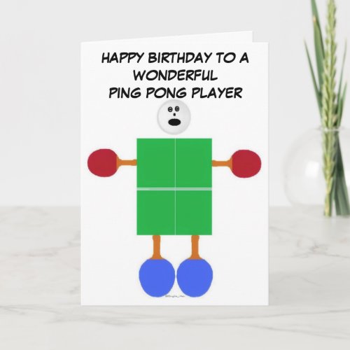 Ping Pong Birthday Card