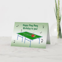 Ping Pong Birthday Cards Zazzle