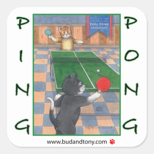 Ping Pong Cats Bud  Tony Sticker