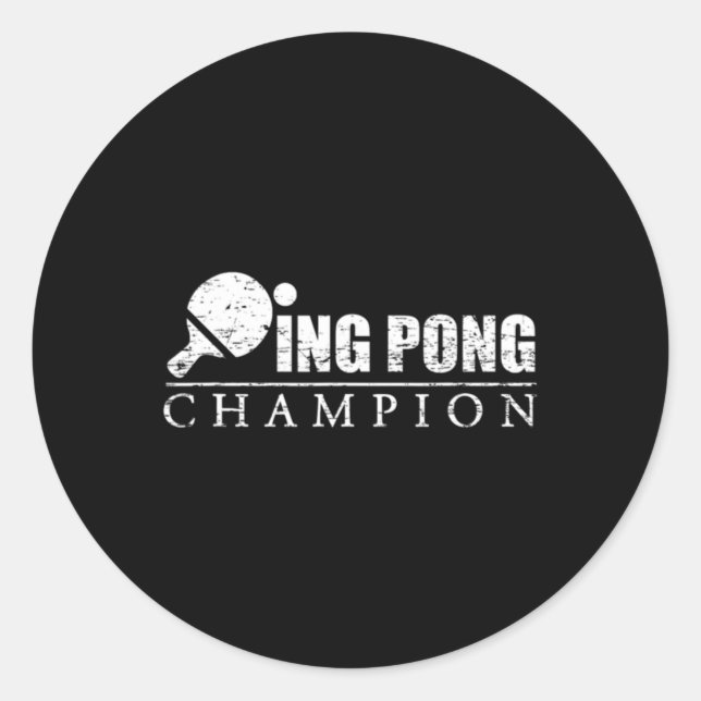 Ping Pong Champion  Classic Round Sticker (Front)